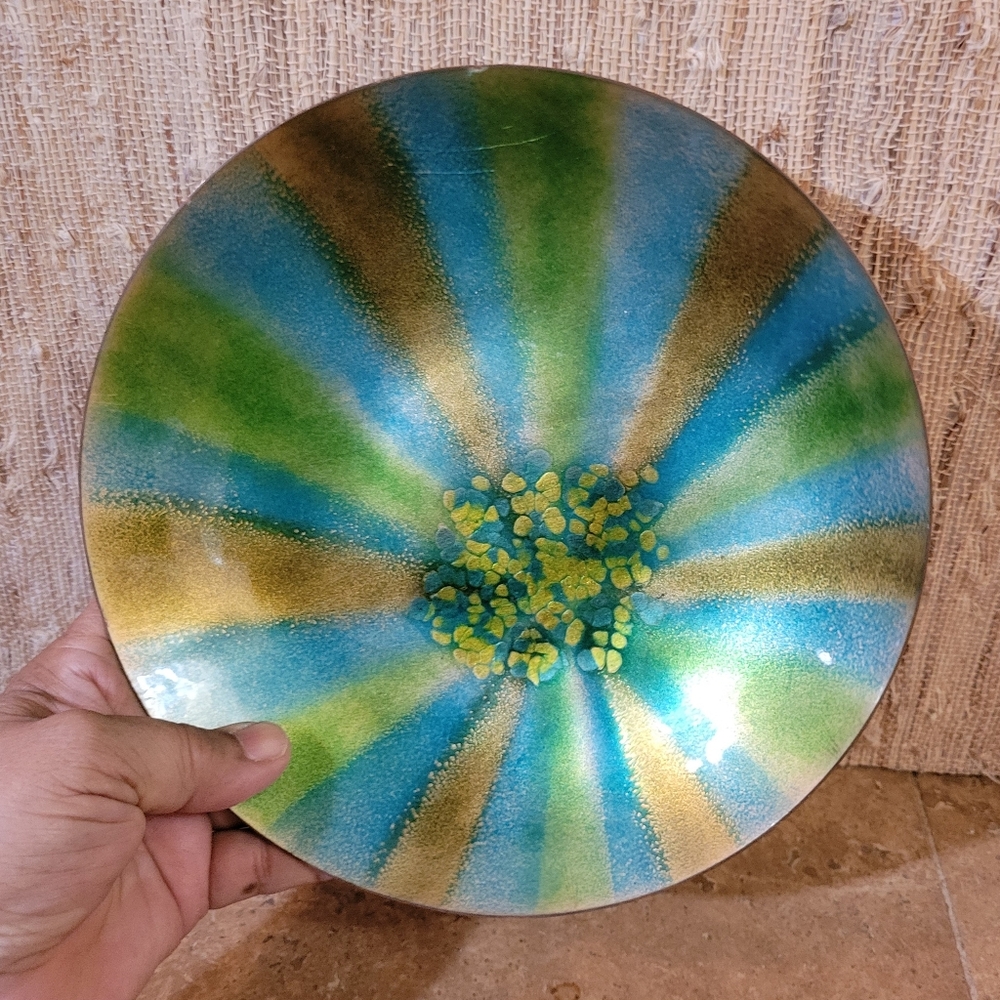 Vintage Handcrafted Bovano Of Cheshire Enamel on Copper Bowl